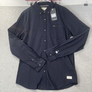 Scotch & Soda Flannel Shirt Mens X Large "PICO BELLO" Navy/pinstripe